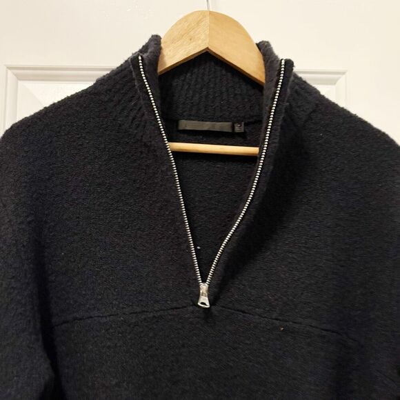 Jenni Kayne 1/2 Zip Sweater Black Size Medium Pullover Wool Blend - Picture 2 of 6